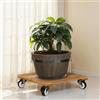 IDZO 2pack Wood Plant Caddy With Wheels Heavy Duty, 264 Lbs Capacity, 12 Inch Acacia Hardwood Plant Dolly, Plant Stand with 360° Lockable Wheels for Plant Pots, Heavy Objects Hauling - Natural Wood