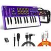 Synido TempoKEY K25 USB-C MIDI - Tastiera MIDI a 25 tasti con drum pad, borsa per il trasporto, display OLED, tastiera MIDI USB-C TempoKEY K25 con Beat Pad per produzione musicale, viola