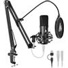 MAONO Microfono a condensatore XLR/USB: 192 kHz/24 bit PC Plug & Play Kit microfono Podcast in metallo con software, chipset audio professionale per registrazione, studio, voce, YouTube A04 Gen2