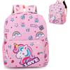 Danbghyuo Zainetto Unicorno, Zaino Unicorno Arcobaleno, Zaini Bambina Prescolastico Regulable Arcobaleno, Regalo per Picnic Viaggi Back to School Natale - Rosa