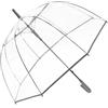 ThreeH Ombrello a bolla trasparente Manico curvo Robusto ombrello in plastica trasparente a cupola a 8 costole ad apertura automatica (Grigio)