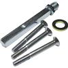 GRUNDMANN 100072 Perno di Sicurezza di Cambio Quadrato 8,5 mm e Viti, TS 38-42 mm, Acciaio zincato, Argento