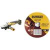 DEWALT 18V XR Brushless 125mm Flat Head Angle Grinder, Tool Only, DCG405FN-XJ & DEWALT DT3507-QZ 10-Piece 125mm x 1mm Heavy Duty Grinder Discs for Stainless Steel, Professional Use