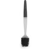 Beldray LA033996UFFEU7 - Scopino per WC con erogazione di sapone, setole in silicone trattate antibatteriche, antigraffio, spazzola per il bagno, dispenser di liquido ricaricabile, grigio