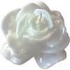 Cereria Di Giorgio - Candela laccata a forma di Rosa - Colore Bianco Cloud - Diametro 9 cm cm Altezza 4.5 cm - Sacchetto Regalo - Artigianale