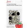 Dritz-Bottoni Automatici in Ottone, a 5/8 , 7 Pezzi, Colore: Nero
