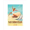 Wee Blue Coo Travel SAN SEBASTIAN SPAGNA SPAGNA SPAGNA BEACH SHELL GULL MARE SABBIA ART STAMPA B12X12373