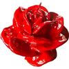 Cereria Di Giorgio - Candela laccata a forma di Rosa - Colore Rosso - Diametro 9 cm cm Altezza 4.5 cm - Sacchetto Regalo - Artigianale