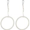 Relaxdays Altalena per Uccelli, Set da 2 Giochi per Pappagalli, Trespolo Rotondo per Gabbie, 15 cm, con Gancio, Naturale, Acciaio Inox