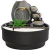 Dehner Fontana da interni Korali, fontana da interni, con illuminazione a LED, altezza ca. 21 cm, diametro ca. 21 cm, poliresina, grigio