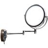 TUKA-i-AKUT TUKA LED Specchio a parete cosmetico 5X Ingrandimento, 8.5 pollici Doppio Specchio muro, con spina EU (tipo F), specchio montaggio a parete, cromata metallo reale, LED Illuminato Specchio, TKD3129-5x