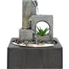 Dehner Fontana da interni Mana, fontana da interni, con illuminazione a LED, ca. 23 x 27 x 23 cm, poliresina, grigio