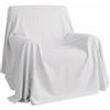 Italian Bed Linen Telo Copridivano Tinta Unita Max Color - Telo Arredo Divano Made in Italy - Telo Copritutto 100% Cotone, Bianco, 1 Posto
