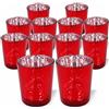 PMLAND Speckled Mercury Glass Votive Candle Tealight Holders - Bulk Pack of 12 Red
