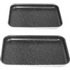 NAMAI - Set di 2 Teglia Pizza Rettangolare, 40CM x 28 CM e 35CM x 25 CM, Alluminio Antiaderente, Adatte In Lavastoviglie, Made In Italy (2 teglie pizza)