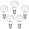 TECNOLUX EURO Lampadina LED sferica G45, 6 W, E14, luce bianca 6400 K, 480 lumen, 5 pezzi