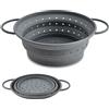 KLVGTIFS Scolapasta Pieghevole, Multifunzione Scolapasta Silicone Pieghevole, Colapasta da Cucina con Manici, Colapasta per Lavello, Ideale per Lavaggio e Scolare Pasta Broccoli Puoi Frutta