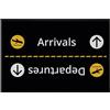 OM3® Divertente zerbino con scritta - Aeroporto - Arrivals Departures - Arrivals Departures - Arrivals Departures - Airport Style IV - antiscivolo e lavabile - 60 x 40 cm