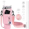 TOEECY 12 Pezzi Set Accessori Bottiglia Termica Cannuccia Riutilizzabile Custodia Portatile Tracolla Regolabile Borsa Isolante