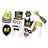 DOR import S.r.l. ACCESSORI PER FOTO PARTY 80 anni - 12 pz - Festa 80° Compleanno