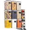 GoMaihe Contenitori Alimentari per Cereali Set 15 Pezzi, Ermetici, Plastica con Coperchio per Alimenti, Utilizzato per la Conservazione di Cereali, Muesli, Farina