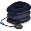ieron Dispositivo di trazione cervicale per collo a compressione, portatile, per alleviare il dolore istantaneo (blu navy)
