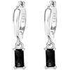 Mocicafier Orecchini creoli in oro da donna con pendente verde, orecchini a cerchio in oro 14 carati, unisex, 2 pezzi, Argento