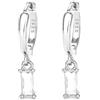 Mocicafier Orecchini creoli in oro da donna con pendente verde, orecchini a cerchio in oro 14 carati, unisex, 2 pezzi, Argento