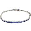 Remo Gammella Gioielli Bracciale Uomo Donna Tennis Argento 925 con Zirconi taglio brillante diamante da 2 mm colori bianco, nero, rosso, verde, blu e acquamarina. Misura 19.5 cm (Blu)