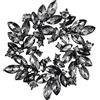 Clearine Spilla di Natale Marquise Cristalli austriaci Strass Elegante Fiore per Donne Grigio Nero-Fondo