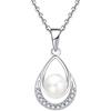 JO WISDOM Collana Croce Argento 925 Donna con Zirconia cubica Aprile Birthstone,Collana Crocifisso celtico con placcato in oro bianco
