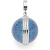 JEWELS BY LEONARDO Ciondolo Clip & Mix Snowball - Ciondolo in acciaio inox color argento - grande perla di cristallo blu jeans effetto crackle - Clip M (4,8 mm Ø) - Gioielli regalo da donna - 025649