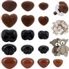 PH PandaHall 64pz Nasi di Sicurezza per Amigurumi 5 Stili 10~18mm Nasi all'Uncinetto Nero/Marrone per Animali di Peluche Amigurumi Pupazzi Artigianali Orsacchiotti
