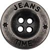 Hartmann-Knöpfe Bottoni in metallo argentato Basic Jeans con 4 fori, realizzati in Germania, 5 pezzi (22 mm)