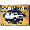 udc Editions du Sud - Placca Decorativa Vintage in cartoncino, per Renault 4, 12 x 17 cm