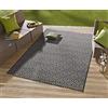 Hanse Home NORTHRUGS - Tappeto per Interni ed Esterni, 140 x 200 cm, Resistente alle intemperie, Moderno, Motivo Geometrico a Quadretti, per Balcone, terrazza, Giardino, Giardino d'inverno, Soggiorno