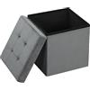 HOMCOM Sgabello, Pouf Cassaforte, Pouf Poggiapiedi in tessuto vellutato, per camera da letto, ingresso, soggiorno, carico 120 kg, 38 x 38 x 38 cm, grigio
