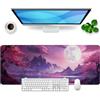 Ridilozey Tappetino da scrivania giapponese xl Gaming Mousepad Fiore di ciliegio Rosa Desk Pad Grande Desk Mat Giapponese Accessori per ufficio Anime Sottomano per scrivania 80x30cm (Fiore di ciliegio Rosa)