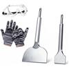 Gifcomda SDS PLUS Set Scalpelli - 4 pz 280 x 100mm (angolato) + 250 x 40mm + Occhiali protettivi + Guanti da lavoro, Scalpelli per piastrelle, pietra naturale, calcestruzzo, muratura, ecc.