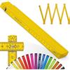 M METRIE Metrie™ BLOCK 52 Metro pieghevole legno 2m - Metro da falegname | Metro a stecche - Giallo Sole - Graduazione Duplex, Made in EU | Faggio & Giunti in acciaio | Per Artigiani - 1 Pezzo