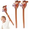 WANTUSHUI 2 cavalli a spina, 95 cm, gonfiabili, per hobby, cavallo, cavallo, testa di cavallo, giocattolo per cowboy, decorazione per feste a tema, festival, cosplay (marrone)