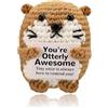 Iirlvior Divertente lonte di mare positiva, supporto emotivo, mini peluche all'uncinetto, dolce peluche incoraggiante, piccola bambola positiva regalo di compleanno per voi amici colleghi