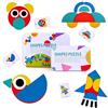 BBLIKE Puzzle in legno, 36 puzzle a forma di puzzle + 60 pezzi di puzzle per bambini Montessori giocattoli educativi per ordinare e impilare giochi per bambini di età superiore a 3 anni