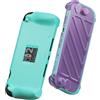 Savage Raven by Skull & Co. StandGrip Front Cover Bundle for Nintendo Switch 2: Protective Case with Textured Grips Full Protection and Hard-Shell Front Cover Handheld Design- Light Purple+Light Green