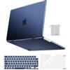 MOSISO Custodia Compatibile con MacBook Pro 14 Cover 2025-2021 M5 A3434 M4 A3112 A3185 A3401 M3 A2918 A2992 M2 A2779 M1 A2442, Case Naturale Ultra-Sottile&Copritastiera&Pellicola&Borsa, Blu Notte