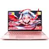 Amita PC Portatile 14 Pollici,8GB DDR4 128GB SSD,Processore Celeron,Schermo IPS FHD 1920x1080,Wi-Fi Dual-Band,USB 3.0,Custodia Tastiera(Tastiera ITA) e Mouse Inclusi - Rosa Oro (8GB RAM+128GB SSD)