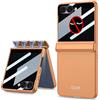 COQUE Custodia Galaxy Z Flip 7 Con pellicola per la privacy,Pellicola Protettiva Guscio Integrato Guscio Pieghevole All-Inclusive,Cover Telefono Pieghevole per Samsung Galaxy Z Flip 7 5G-Arancia