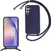 Beajew Custodia per Samsung Galaxy A53 5G Cover con Regolabile Rimovibile Corda da Catena Collana Necklace Antiurto Cordino Collari per Samsung Galaxy A53 5G, Blu Scuro