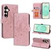 CASAFUNY Custodia per Samsung Galaxy S25+ 5G / S25 Plus 5G, Cover in Pelle Samsung Galaxy S24+ 5G / S24 Plus 5G Protettiva Portafoglio Magnetica Flip Case Libro per Samsung Galaxy S24 Plus 5G, Rosa