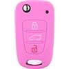 SALPIE Cover Silicone Guscio Protezione Telecomando Compatibile con Hyundai I20 - I30 - IX20 - IX35 - Elantra (Pink)
